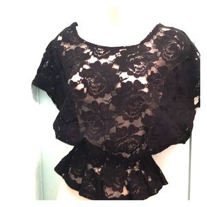 Lace Dolman Sleeve Top